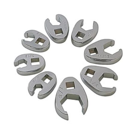 Gourmetgalley 0.38 in. Drive Fully Polished SAE Flare Nut Crowfoot Wrench Set - 8 Piece GO3646675